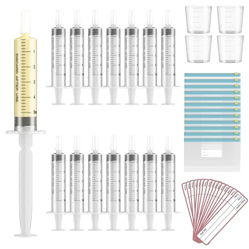 120 Sets 5ml Colostrum Collector Kit Include No Needle Colostrum Syringes with Caps 1mlx120, Stickerx120, 20ml Measuring Cupx4, Ziplock Storage Bagx12 for Breastmilk Collector