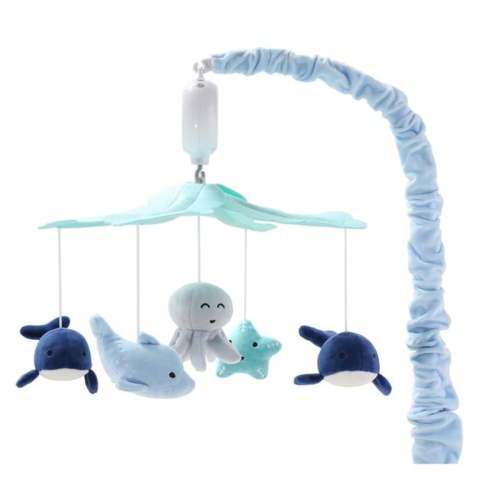 Free Shipping! The Peanutshell Sealife Baby Crib Mobile with 12 Lullabies, Plush Ocean Characters