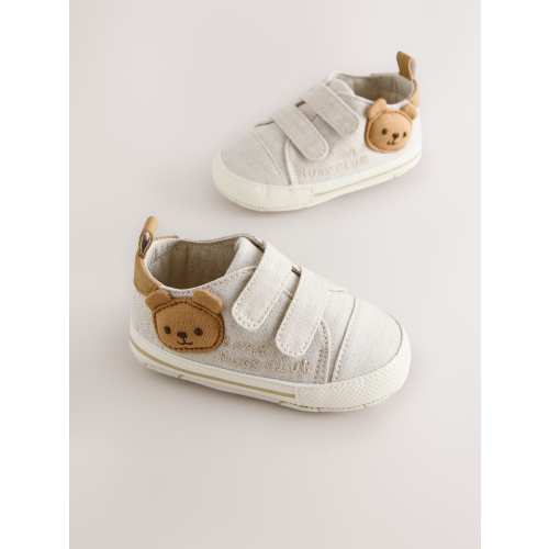 Neutral Bear Touch Fastening Baby Trainers (0-2mths)