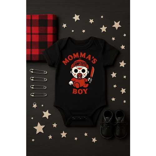 Mama’s Boy Baby Bodysuit – Gothic Mother’s Day Gift – Spooky Baby Outfit – Boy Mom Gift