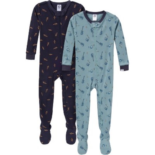 Gerber Baby Boys' Snug Fit Footed Pajamas, 2-Pack, Guitars, 0-3 months