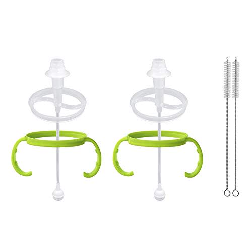 Anpei Step 1 Transitional Weighted Straw and Handles Self-Feeding Kit Compatible with Comotomo Silicone Nipples, Medium and Fast Flow | 4 Months +
