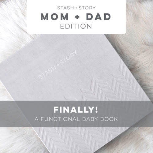 Modern Baby Memory Book for Mom + Dad, custom modern baby memory book