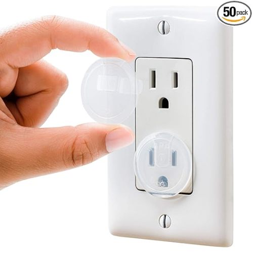 Clear Outlet Covers (50 Pack) Value Pack – Baby Safety Outlet Plug Covers – Durable & Steady – Child Proof Your Outlets Easily