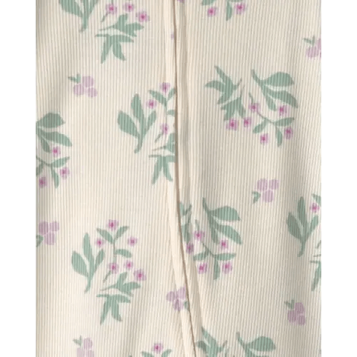 Baby Girl Floral Cotton 2-Way Zip Sleep & Play Pajamas - Ivory | Carter's