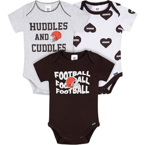 Gerber NFL Baby Girls 3-Pack Onesie Bodysuit