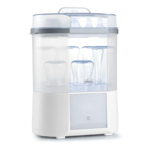 Chicco Advanced Sterilizer & Dryer for Baby Bottles & Accessories | All-in-One Countertop Steam Sterilizer & Dryer for Newborn Essentials, 4 Programs, Kills 99.9% of Germs, Auto Shut-Off