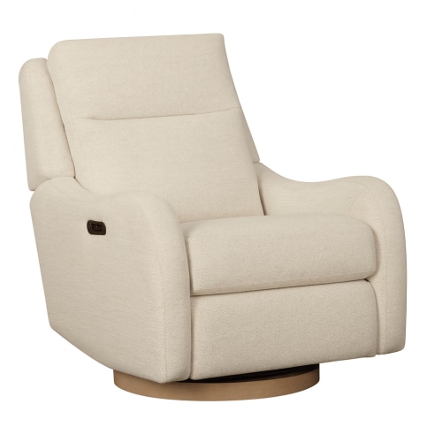 Heritage House Quinn Power Swivel Glider Recliner w/ Headrest, Lumbar & Wood Base