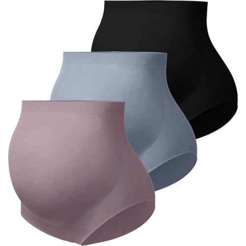 Angelhood Maternity Underwear Over Bump, Seamless Maternity Support Panties, Plus Size, Multi Pack