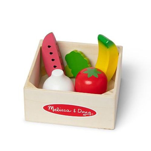 Melissa & Doug Food Groups Wooden Play Food Produce Set With Crate