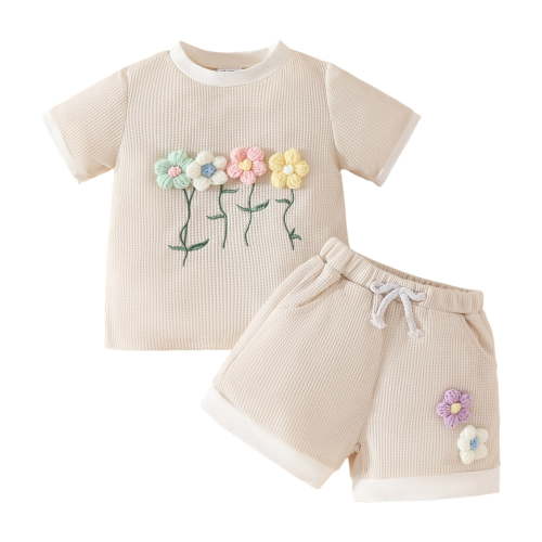 GXWEA Girl Clothes 3T Toddler Summer Outfits Toddler Baby Girl Outfits Summer Clothes Infant Spring Short Sleeve Shirt Tops Cute Shorts Set