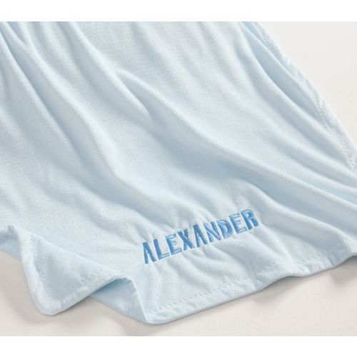 Chamois Baby Blanket, Light Blue, 30”x40”