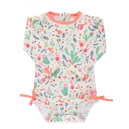 Cactus One Piece Rash Guard Swimsuit for Babies