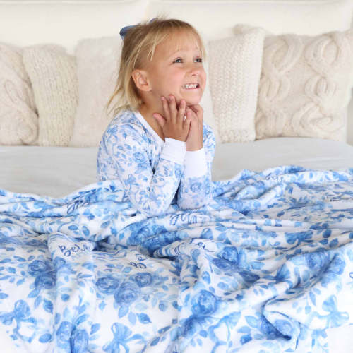 Betsy's Blooms Personalized Kids Blanket
