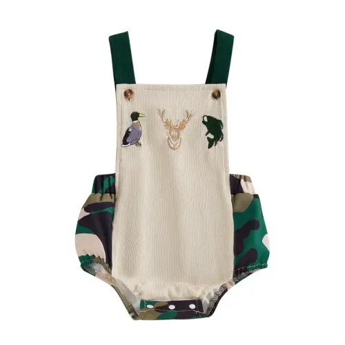 Camo Baby Clothes Newborn Boy Suspender Romper Summer Sleeveless - TikTok Shop