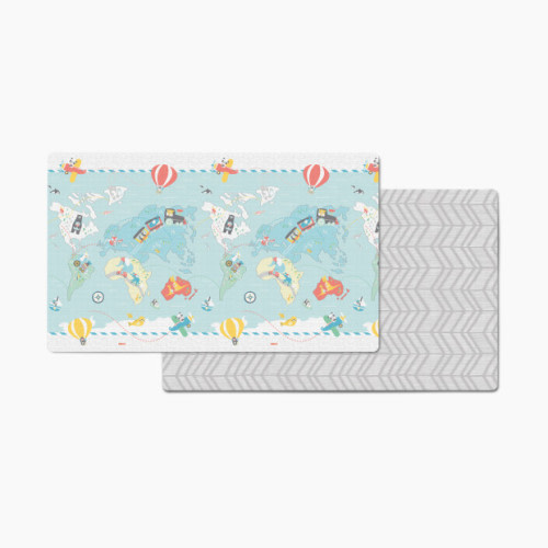 Skip Hop DOUBLEPLAY Reversible Playmat - Little Travelers/Herringbone