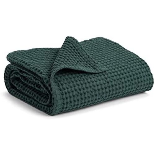 Simka Rose Baby Waffle Blanket - 100% Cotton Newborn Swaddle Blanket - Soft Lightweight Baby Blanket for Boys and Girls - 40'' X 36'' (Hunter)