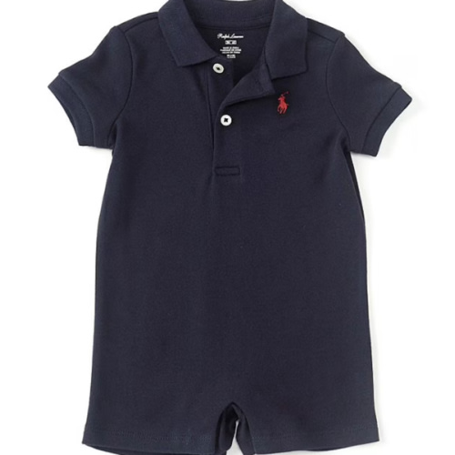Ralph Lauren Baby Boys 3-24 Months Short Sleeve Polo Interlock Shortall