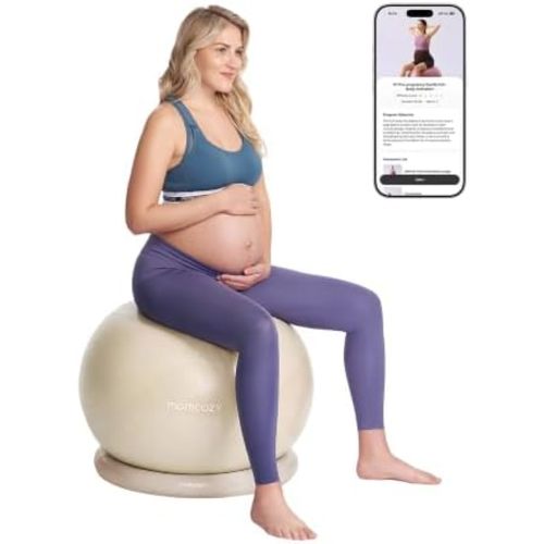 Momcozy BirthEase Pregnancy Ball Set, Birthing Yoga Ball with App Courses