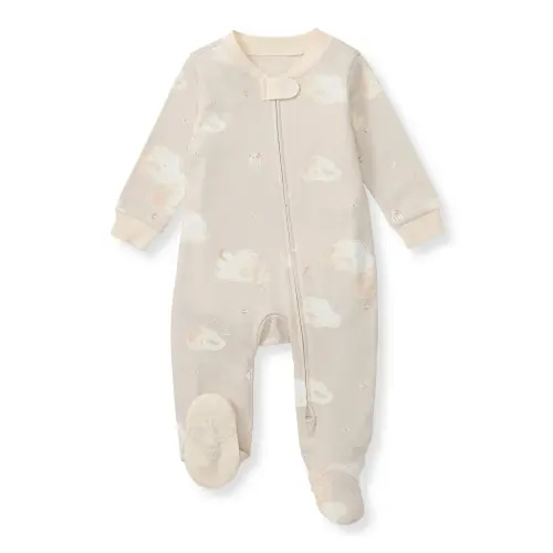 Good Night Sky Organic Cotton Sleep & Play - Limestone (0-3M)