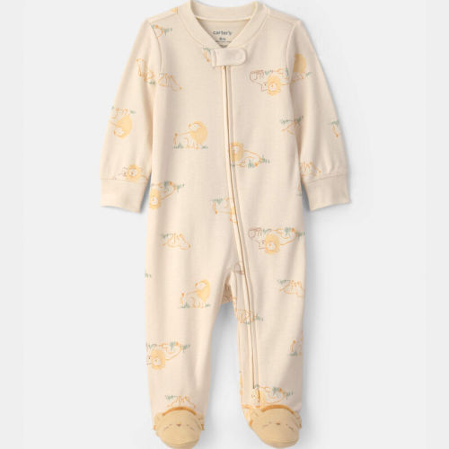 Baby Lion 100% Cotton 2-Way Zip Sleeper - Cream | Carter’s Oshkosh Canada