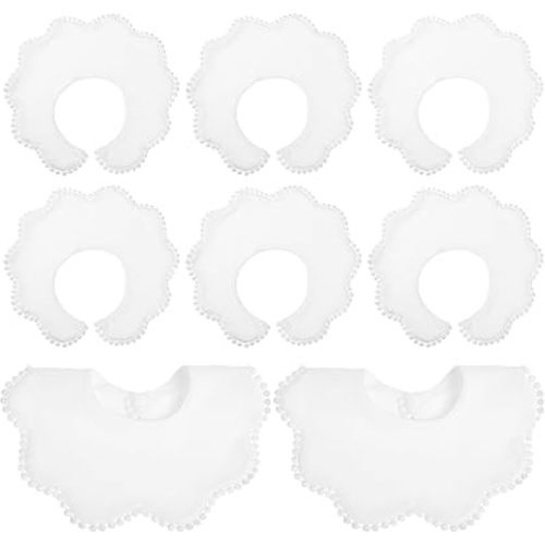 JenPen White Bibs for Baby Girl Bandana Muslin 360 Bibs Baby Bandana Drool for Girl Set for Teething Toddler