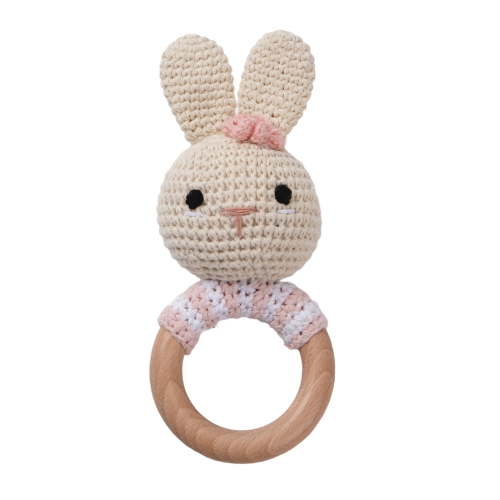 Plumora Baby Crochet Rattle Hand Toy - Handmade Crocheted Rattle, Soft Yarn, Gentle Jingle, Stroller and Car Seat Hanging, Crib Toys, Natural Fiber, Safe for Newborns.