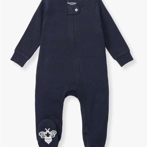 Burt's Bees Baby Boys Sleep and Play PJs, 100% Organic Cotton One-Piece Zip Front Romper Jumpsuit Pajamas