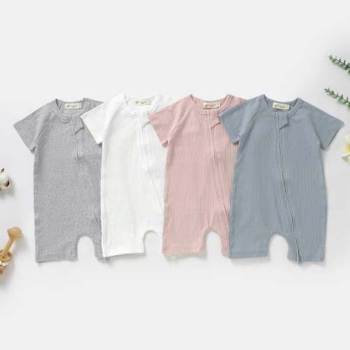 Organic Natural Cotton Baby Short Sleeve Romper | 0-2 Years | Gender Neutral Ribbed Baby Rompers | Baby Shower Gift | Tiny Alpaca