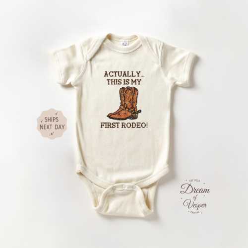 This Is My First Rodeo Baby Onesie®, Cowboy Baby Bodysuit, Funny Western Baby Onesie®, Baby Shower Gift, Cute Natural Baby Onesie®