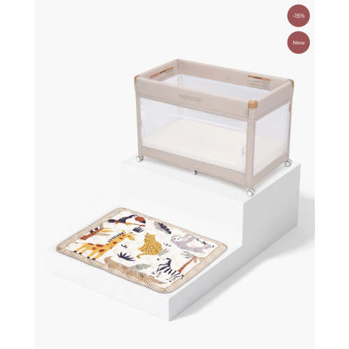 One-Click Foldable Baby Playard with Bassinet | Momcozy