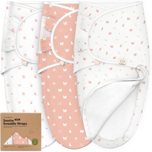 Baby Swaddle Sleep Sacks with Zipper - 3-Pack Swaddles for Newborns 0-3 Months, Infant, Baby Girls, Boys, Soft & Durable Newborn Sleep Sack, Easy Diaper Change Swaddling Blanket (Butterflies)