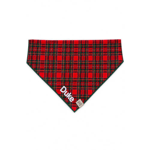 Embroidered Christmas Pet Bandana | Plaid Tidings