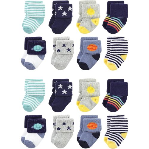 Hudson Baby Unisex Baby Cotton Rich Baby Terry Socks 16-Pack