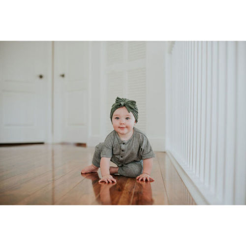Classic Bow Headwrap, Olive Green - Sweet Peas Co. | Maisonette