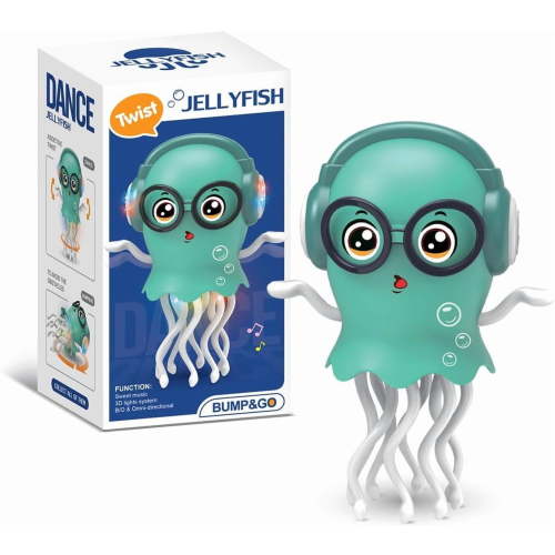 IGEED Electric Dancing Jellyfish Toy,Crawling Dancing Automatic Obstacle Avoidance Jellyfish Sensor Toy,Wiggly Wonder Auto-Avoid Toy,Funny Jellyfish Birthday Gifts