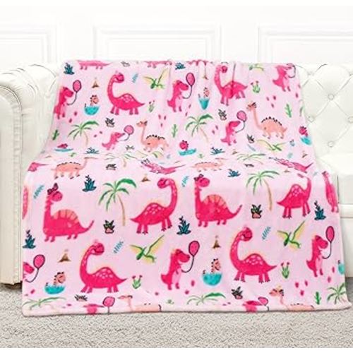 mermaker Toddler Blanket Dinosaurs Gifts for Girls, Cute Fleece Blanket 3 4 5 6 7 8 9 10 Year Old Girl Gifts, Kids Soft Warm Cozy Flannel Throw Blanket for Birthday Gifts (50"x60")