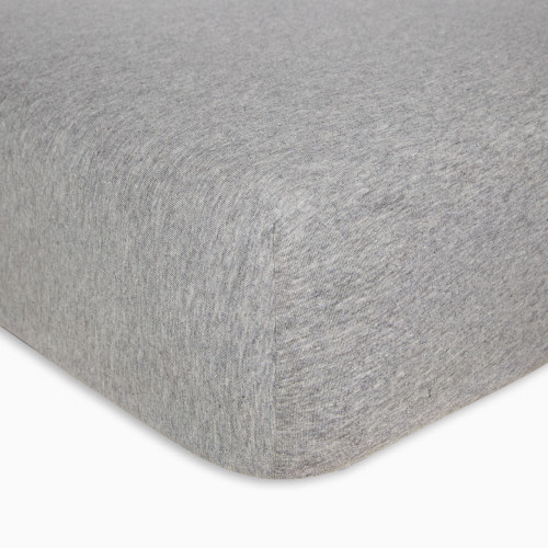 Organic Cotton Jersey Fitted Crib Sheet - Heather Grey
