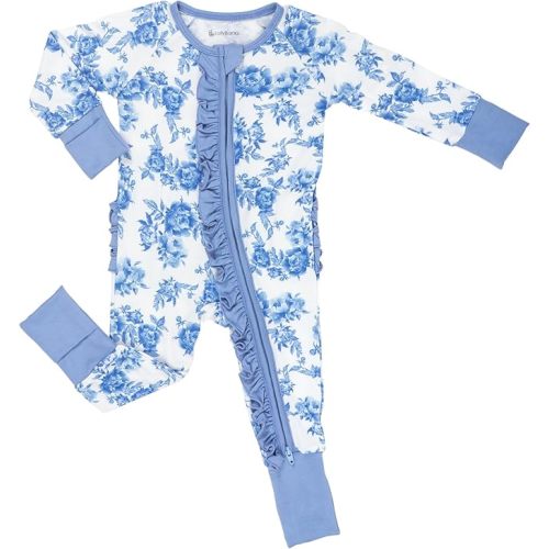 LollyBanks Baby Pajamas, Long Sleeve Baby Romper with 2-Way Zipper, 95% Viscose from Bamboo and 5% Spandex, Infant Sleepers