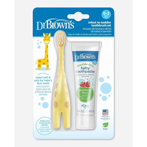 Dr. Brown's Infant-to-Toddler Toothbrush and Toothpaste Set, Giraffe