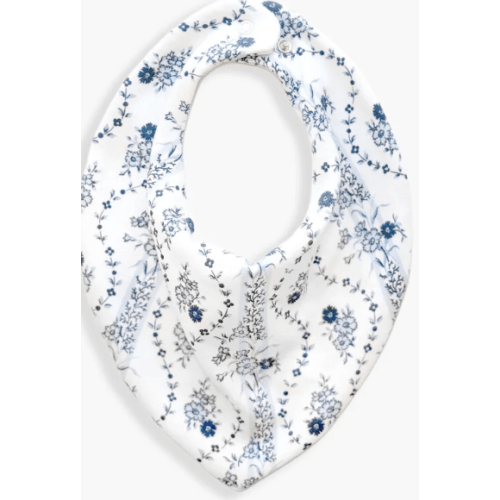 The Bandana Bib - Blue Vine Stripe