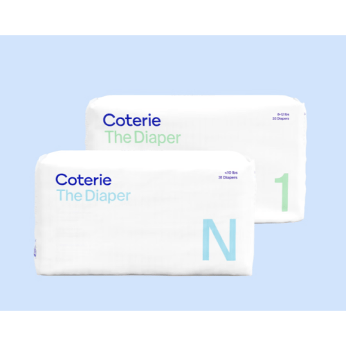 Coterie Ultra Soft Diapers, Monthly Supply - Newborn, 186 Count