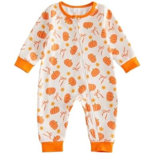 Userdefined Baby Girl Christmas Halloween Outfit Romper Onesie Candy Cane Print Footie Jumpsuit Baby Fall Winter Clothes