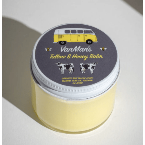 Honey & Grass Fed Beef Tallow Balm for Skin - VanMan (Large 6oz Size)