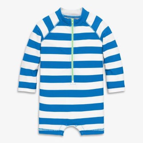 Primary Baby One-Piece Rash Guard In Stripe In Blueberry White Stripe Size 46185
