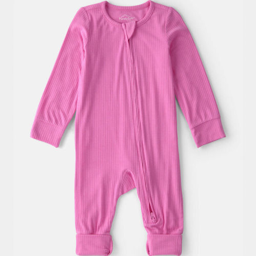 Baby Girl PurelySoft 2-Way Zip Snug Fit Sleeper - Pink | Carter’s Oshkosh Canada