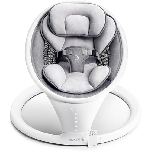 Munchkin Bluetooth Enabled Lightweight Baby Swing with Natural Sway in 5 Speeds and Remote Control