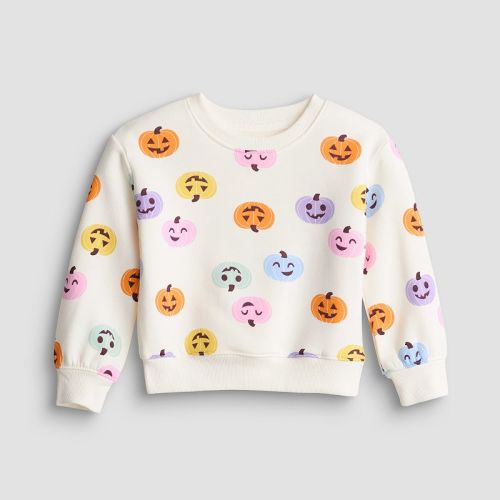 Baby & Toddler Girl Jumping Beans® Colorful Pumpkin Print Fleece Crew Sweatshirt