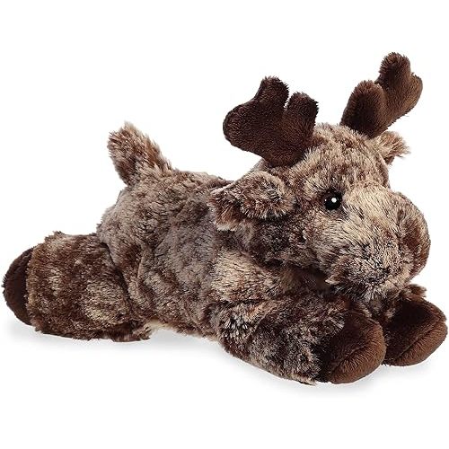 Aurora® Adorable Mini Flopsie™ Maia Moose™ Stuffed Animal - Mini Companions Ready for Playful Adventures - for Kids All Ages, Toddlers, Adults, and Families - Brown 8 Inches