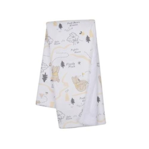 Disney Baby Pooh and the Hundred Acre Woods White Baby Blanket